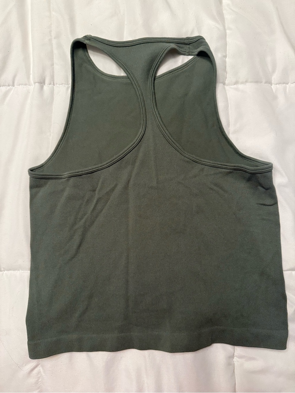 Free People Olive Green Ribbed Racerback Tank - Picture 2 of 3